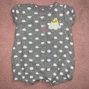 Gray with White Clouds, Sun on front and Rainbow